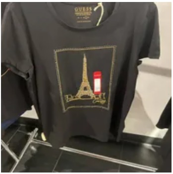 [S] GUESS BETTIE TOWER TEE,JET BLACK, QBRI13K9TJ1-JET BLACK (SGU472)