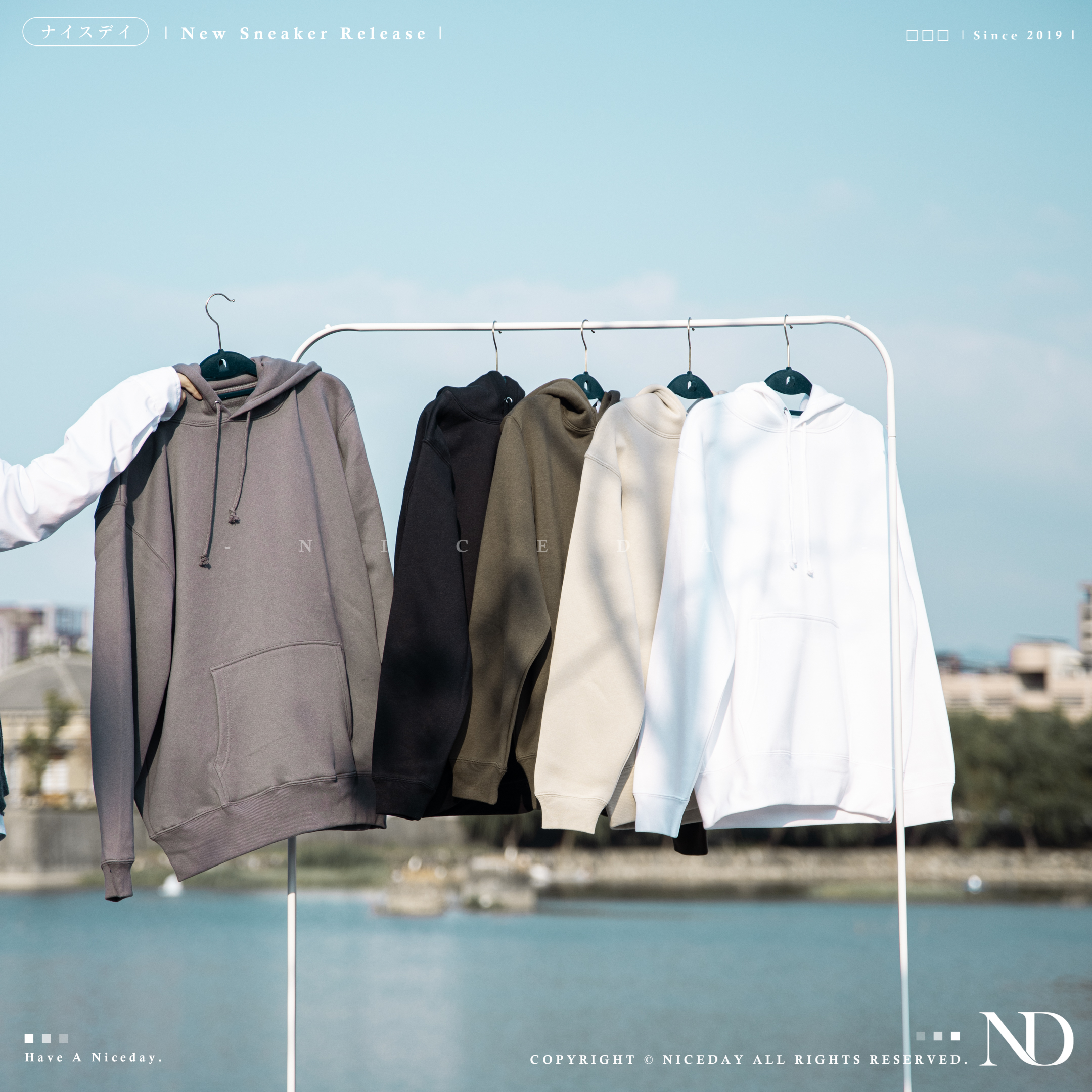 NICEDAY 現貨 United Athle UA 帽T 五色 黑 白 水泥灰 奶茶 橄欖綠