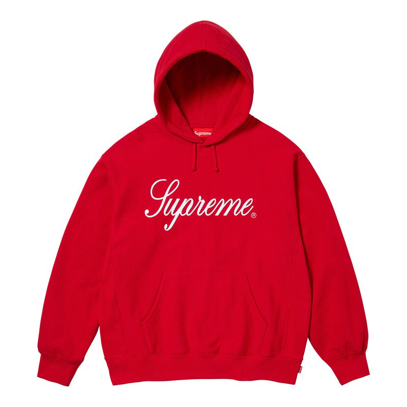 Supreme Raised Script Hooded Sweatshirt Red 23FW FW23SW