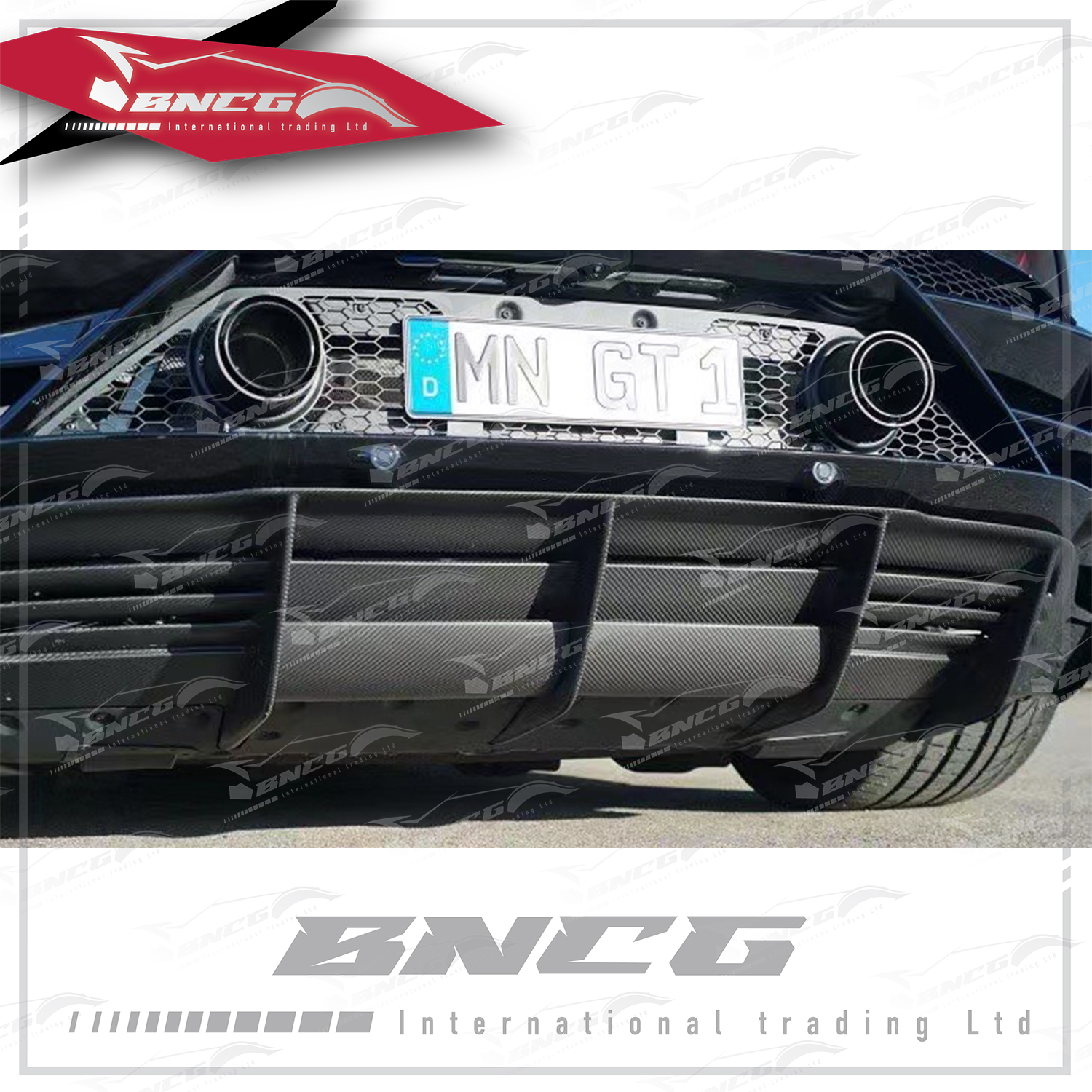 藍寶堅尼 Lamborghini Huracan EVO RWD 乾碳纖維 空力套件 NOVITEC款 後下巴 後導流