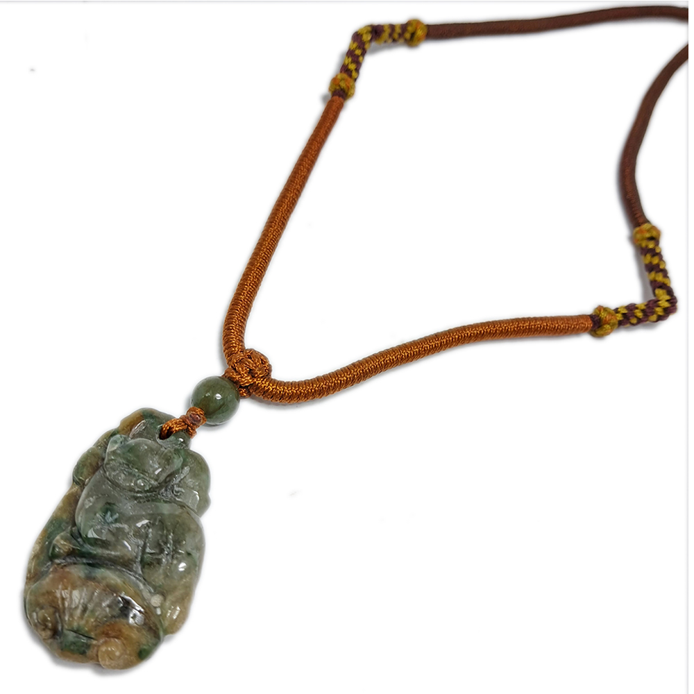 六合貴人{兔狗}三彩玉狗中國結項鍊【十方】123434