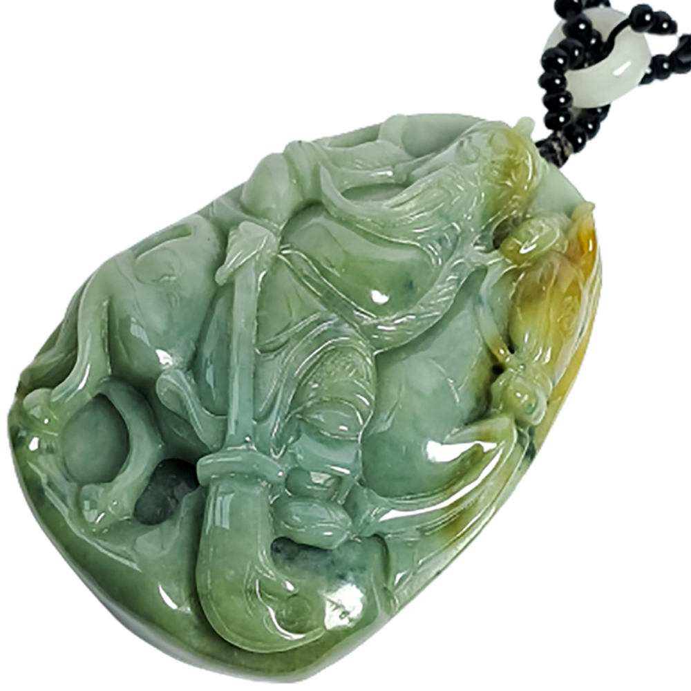 關聖帝君騎馬{三彩玉}中國結項鍊【十方】124570