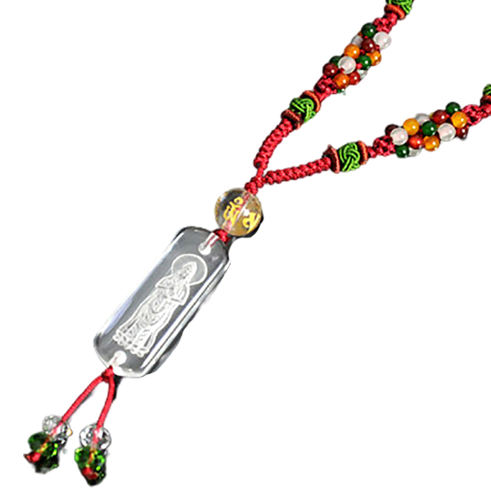 普賢菩薩{水晶}長方中國結項鍊【十方】130738