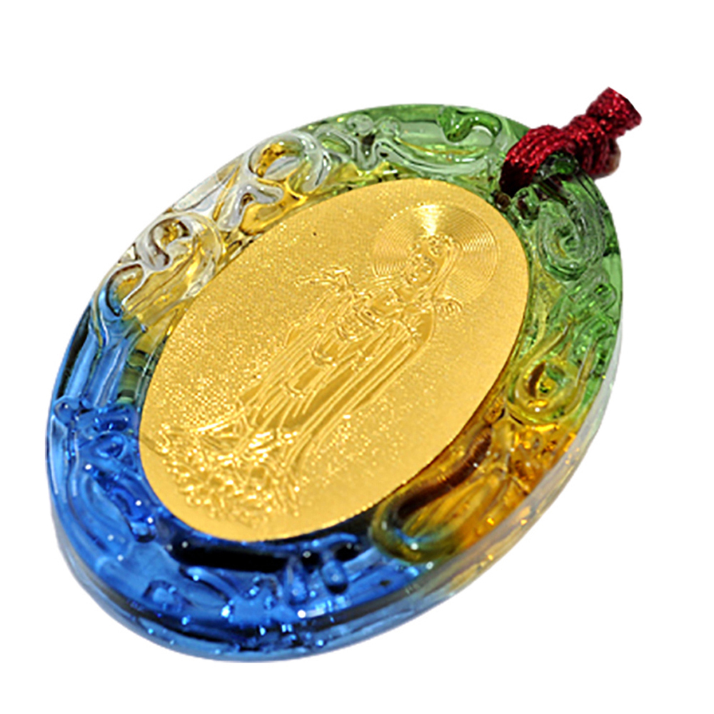 白衣觀音&六字真言{琉璃}中國結項鍊【十方】130371