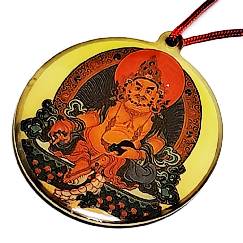 黃財神{彩繪}銅佛牌【十方】130003