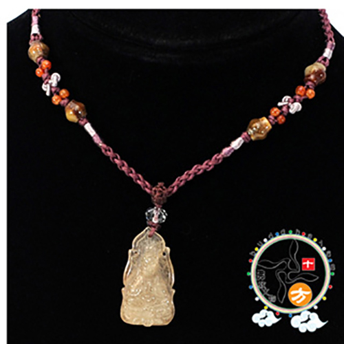 福慧觀音{髮晶}中國結項鍊【十方】133192