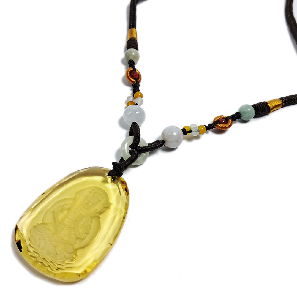 文殊菩薩{黃晶}中國結項鍊【十方】134442