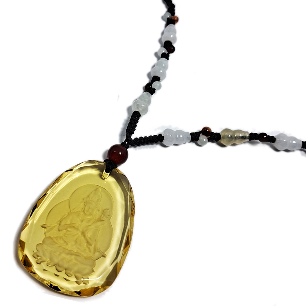 大勢至菩薩{黃晶}中國結項鍊【十方】134461