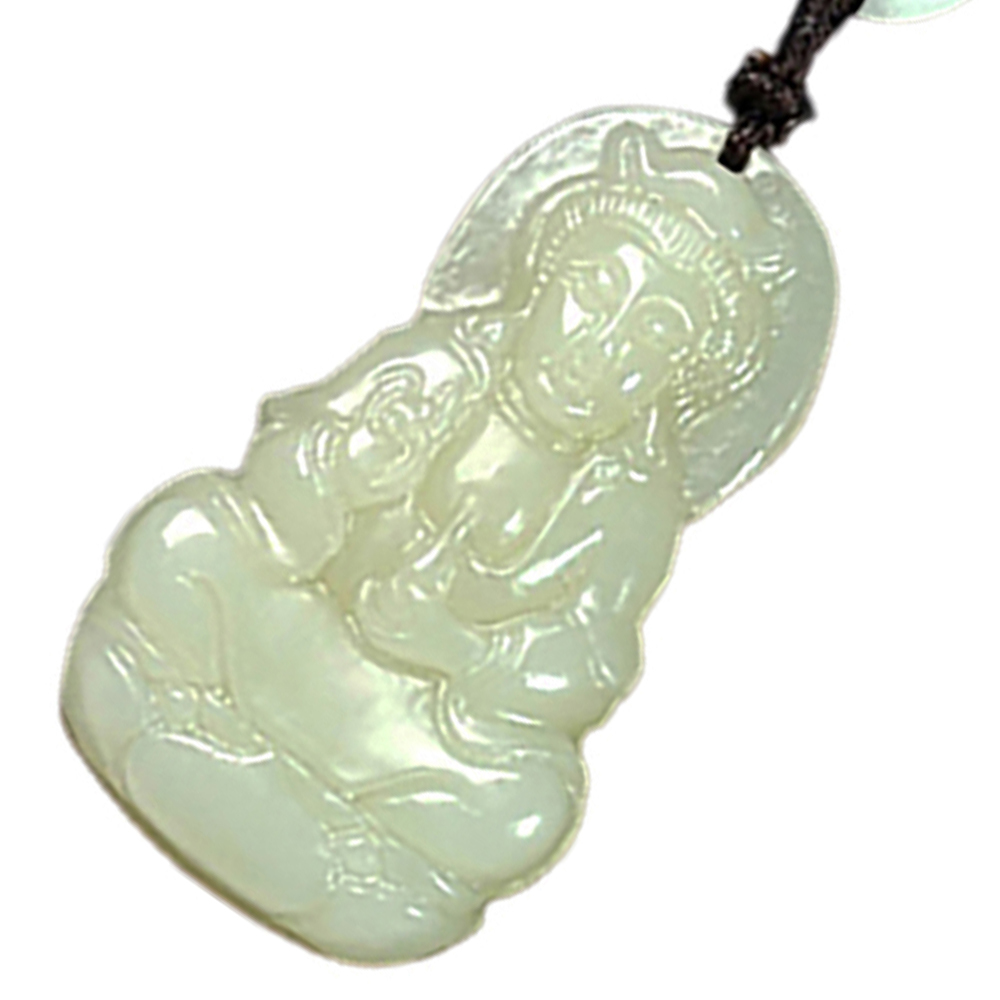 天然新疆和闐玉觀音項鍊【十方】135735