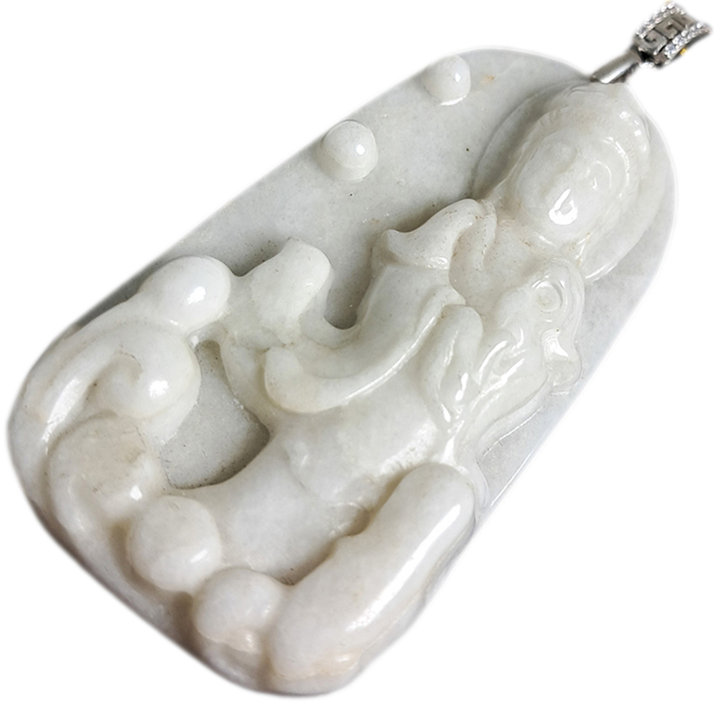 白衣觀音{緬甸玉}玉珮【十方】135406