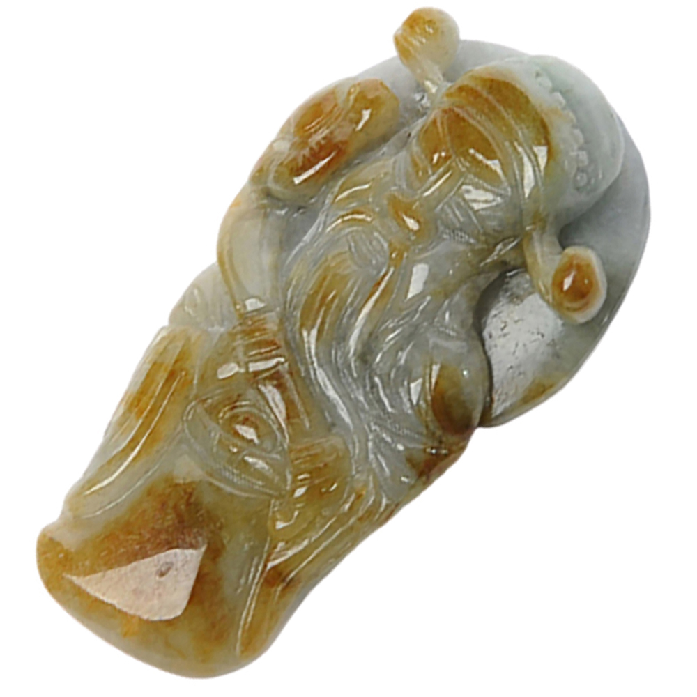 財神爺{天然A貨緬甸玉糖皮沁色翡翠}【十方】135526