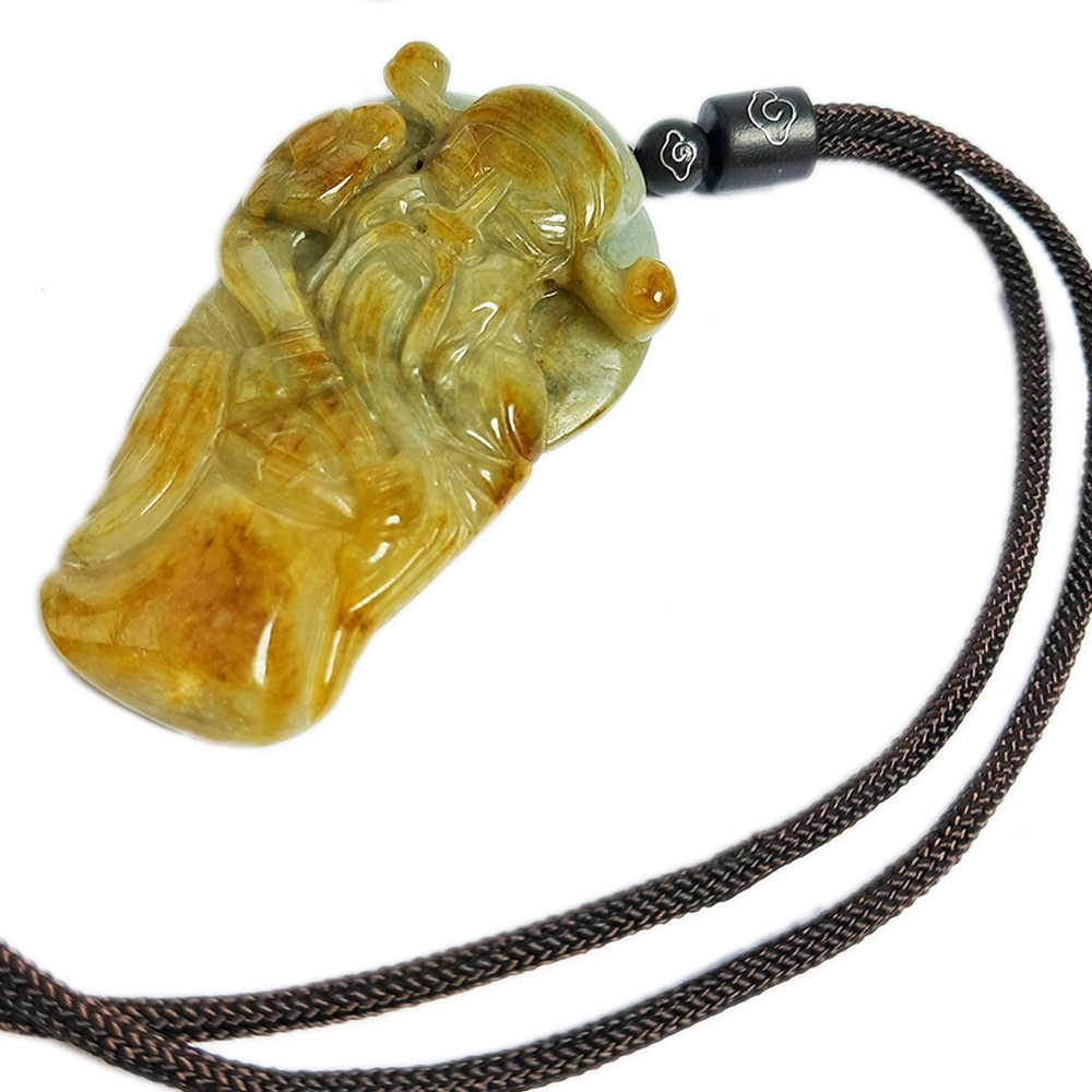 財神爺{天然A貨緬甸玉糖皮沁色翡翠}【十方】135526