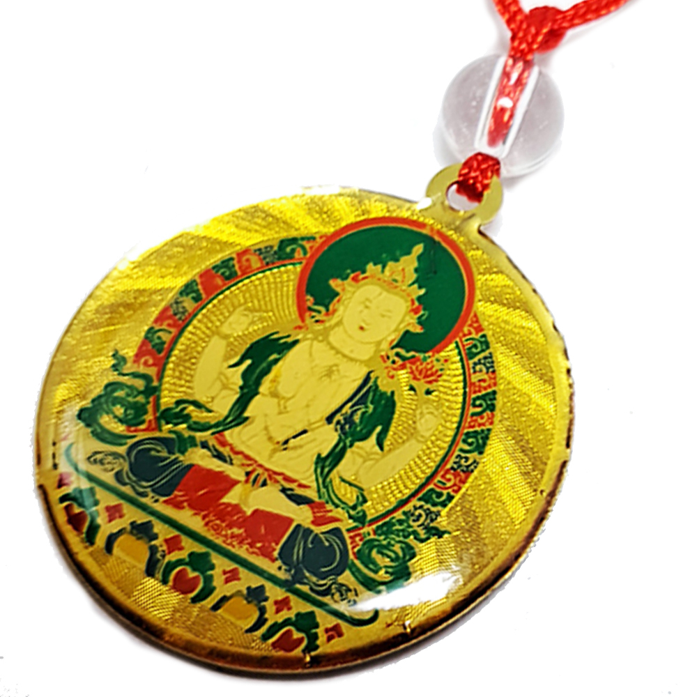 四臂觀音{彩繪}銅佛牌【十方】136025