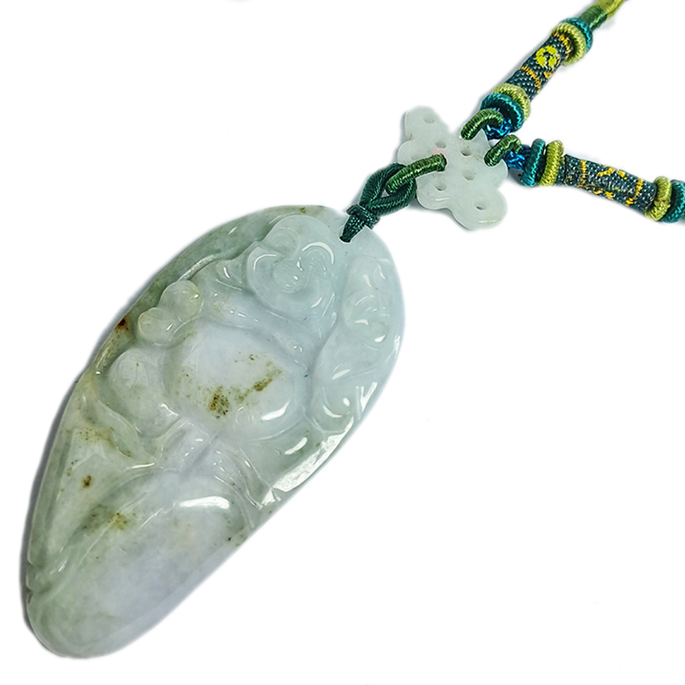 彌勒佛{湖青}玉項鍊【十方】136939