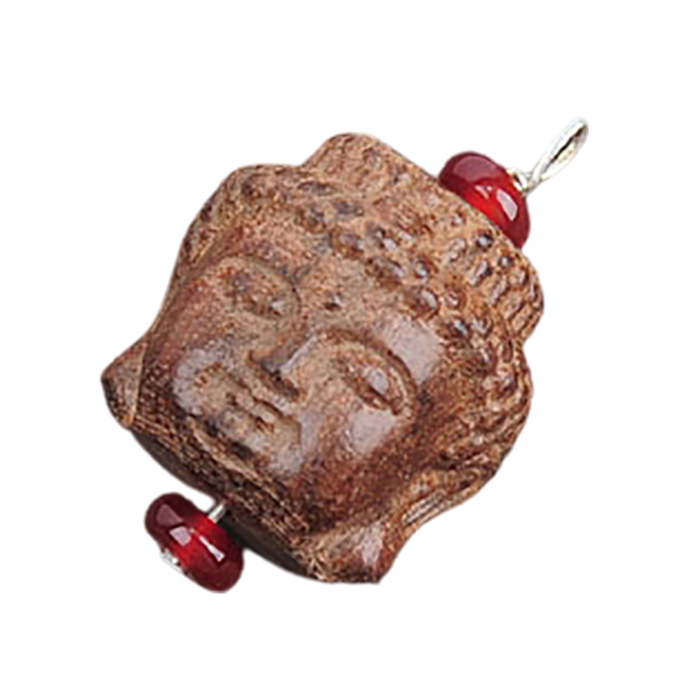 佛首{土沉香}木雕&鈦鈦鋼項鍊【十方】137118