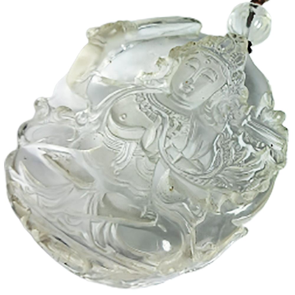 文殊菩薩 水晶手工雕 中國結項鍊【十方】141789