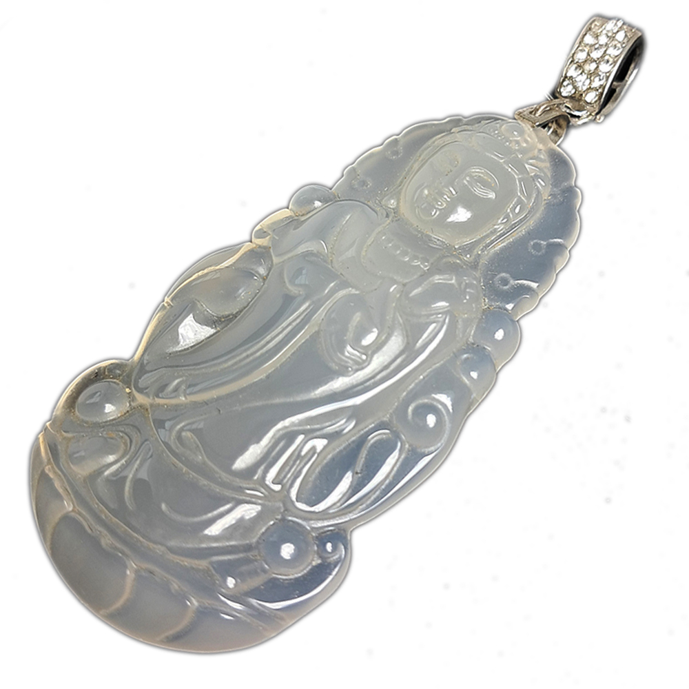 白衣觀音冰清白玉髓墜【十方】143163