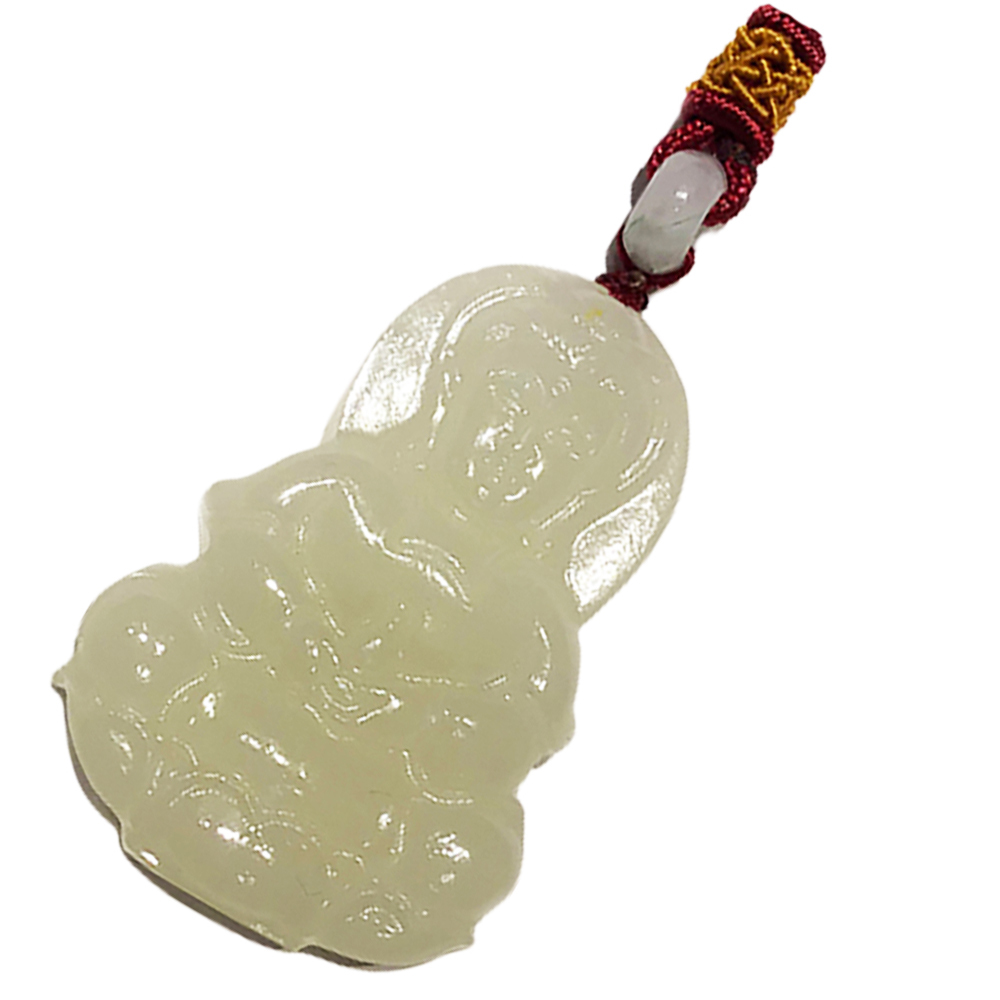 白衣觀音{白玉}紅色中國結項鍊【十方】149723