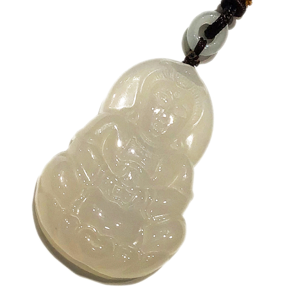 寶瓶觀音 白玉髓 褐色中國結項鍊【十方】149716