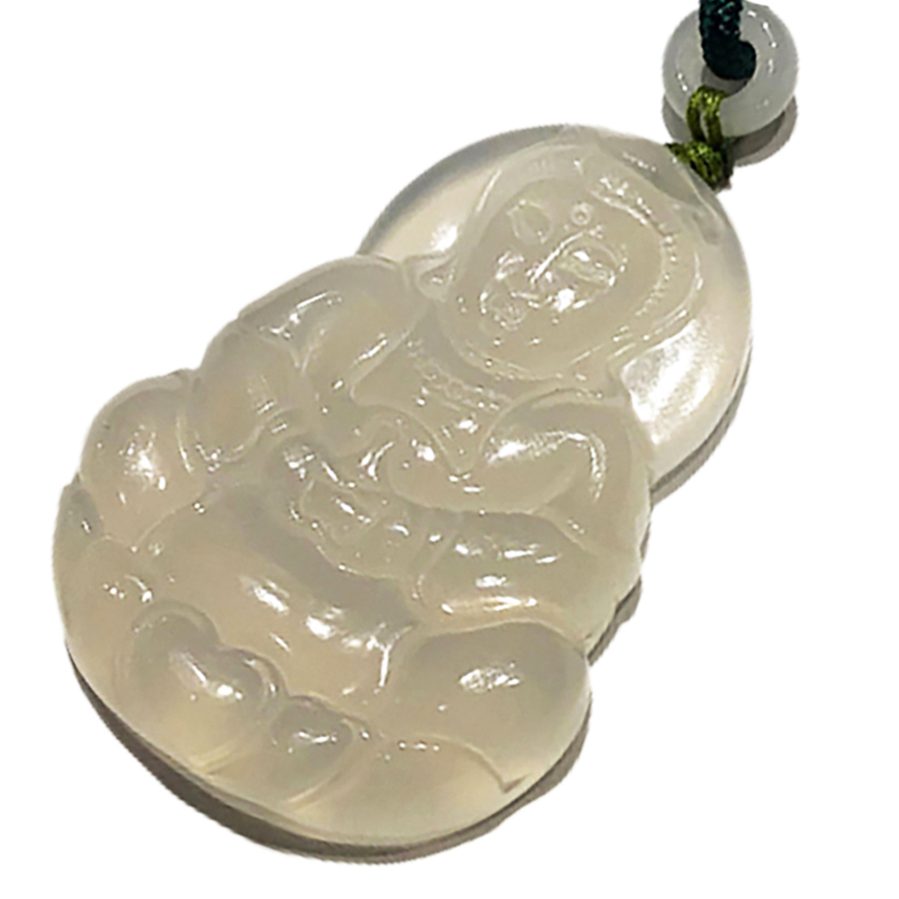 寶瓶觀音 白玉髓 綠色中國結項鍊【十方】149717