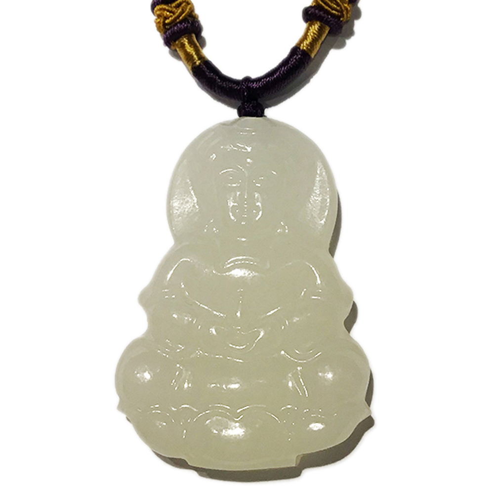 白衣觀音{白玉}紫色中國結項鍊【十方】149712