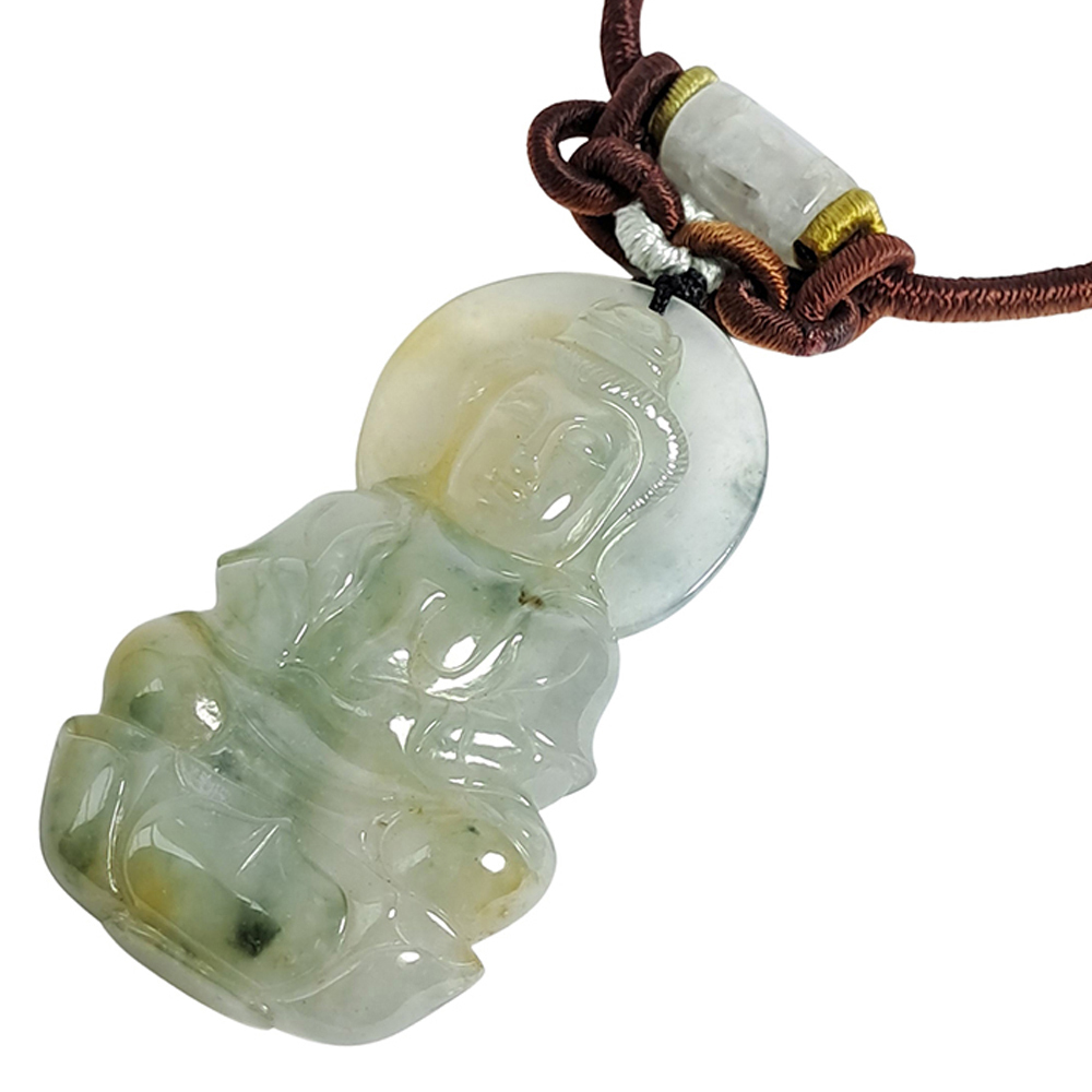 寶瓶觀音冰蜜三彩玉佩項鍊【十方】150981