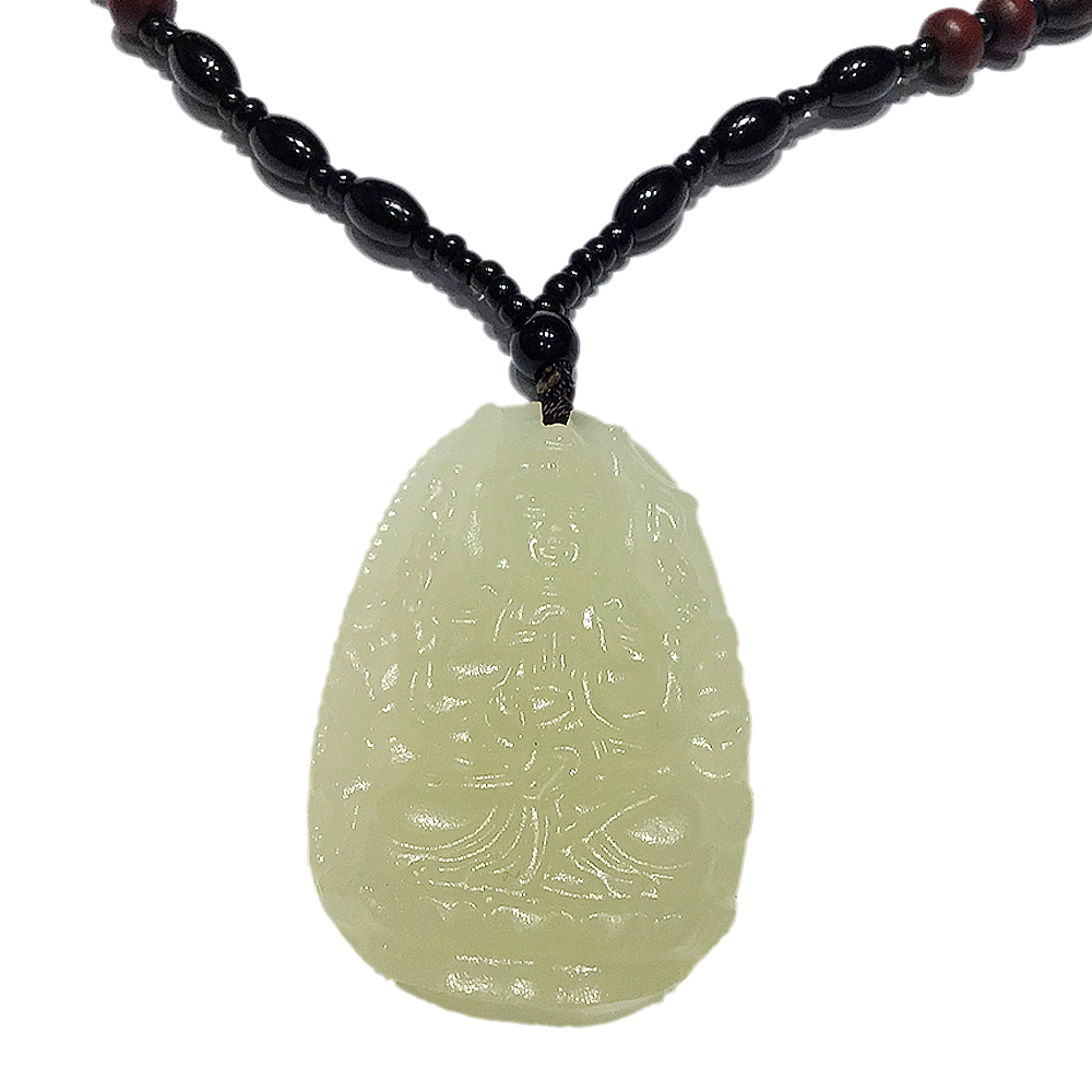 千手觀音菩薩{青玉}&黑玉髓項鍊【十方】150406