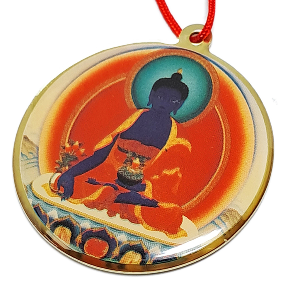 藥師佛{彩繪}銅佛牌【十方】152047