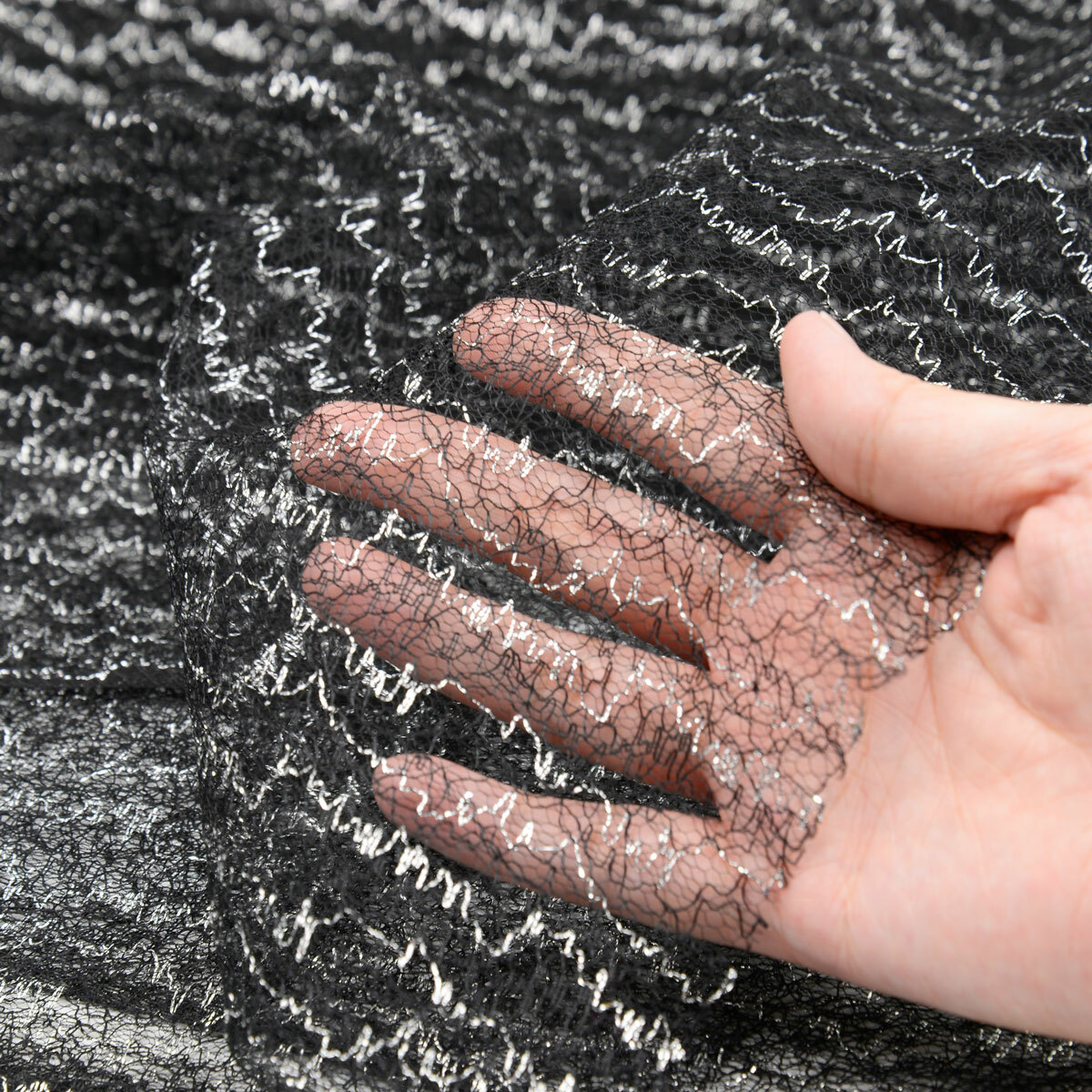 (黑)銀蔥蕾絲(一尺)【幅寬 : 150公分】