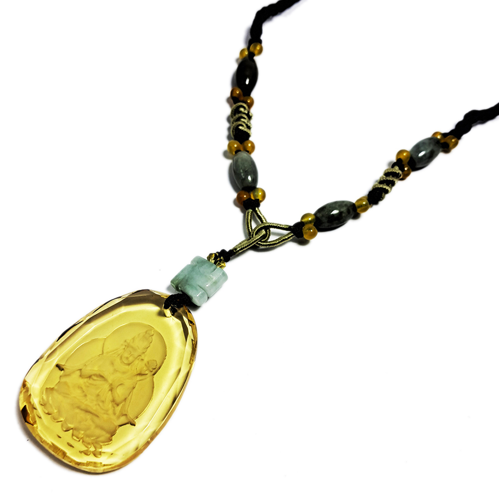 勢至菩薩{馬} 黃晶中國結項鍊【十方】120155