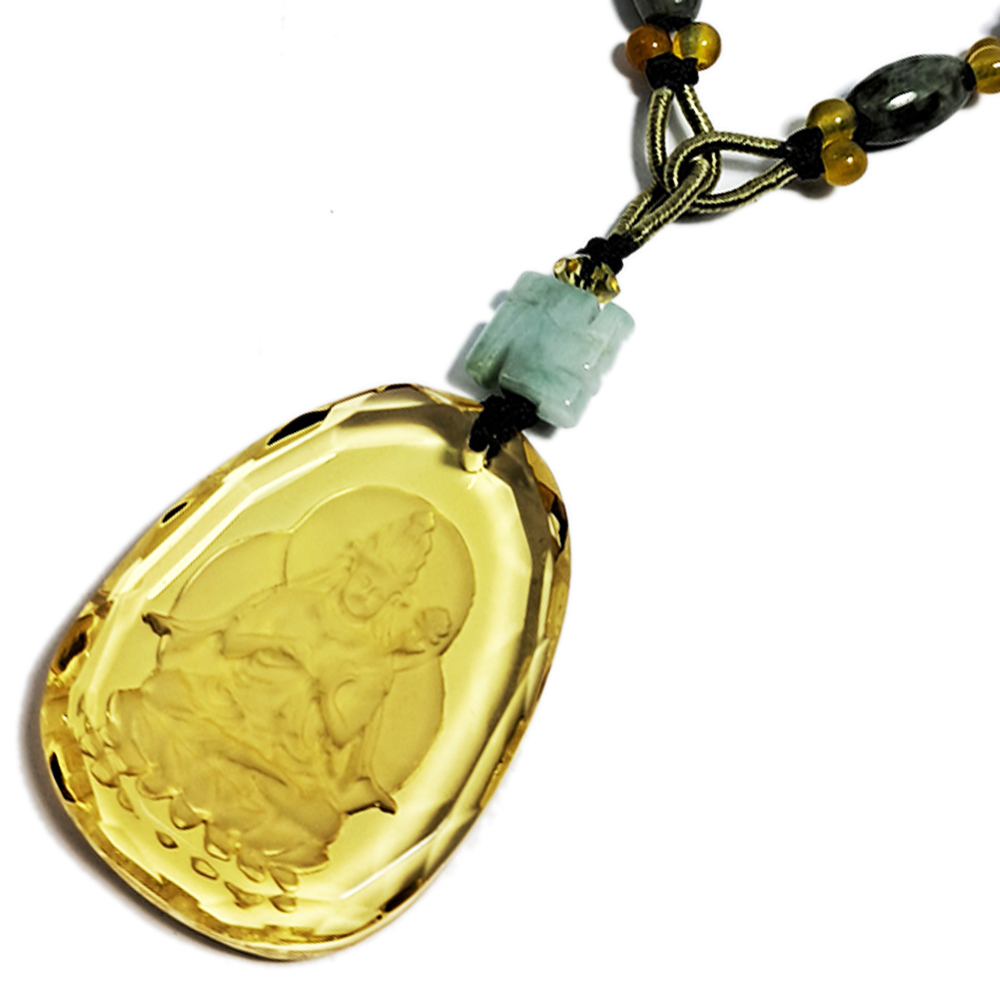 勢至菩薩{馬} 黃晶中國結項鍊【十方】120155