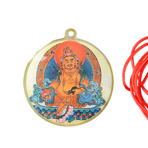 黃財神{彩繪}銅佛牌【十方】130003