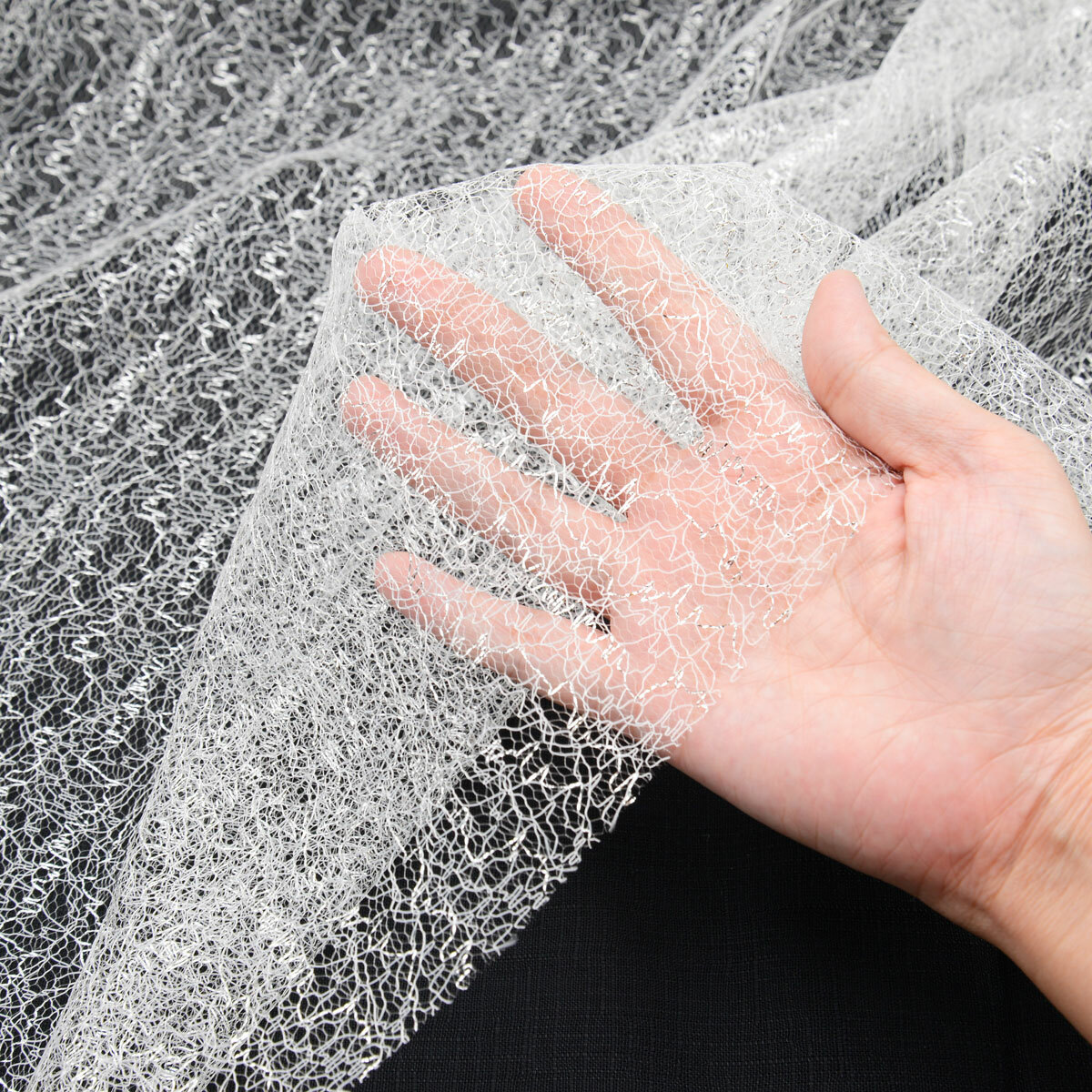 (白)銀蔥蕾絲(一尺)【幅寬 : 150公分】