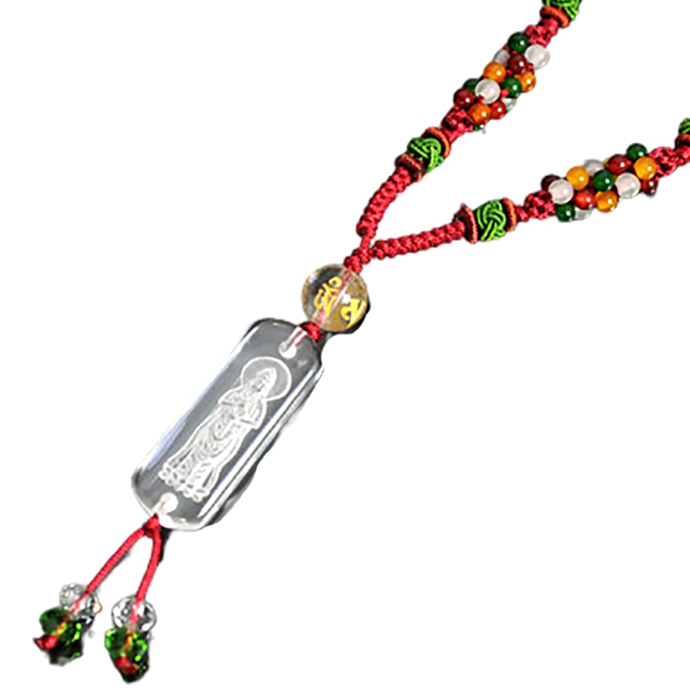 普賢菩薩{水晶}長方中國結項鍊【十方】130738