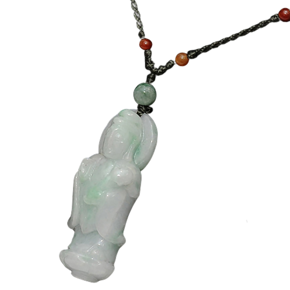 白衣觀音白底青玉佩項鍊【十方】132295