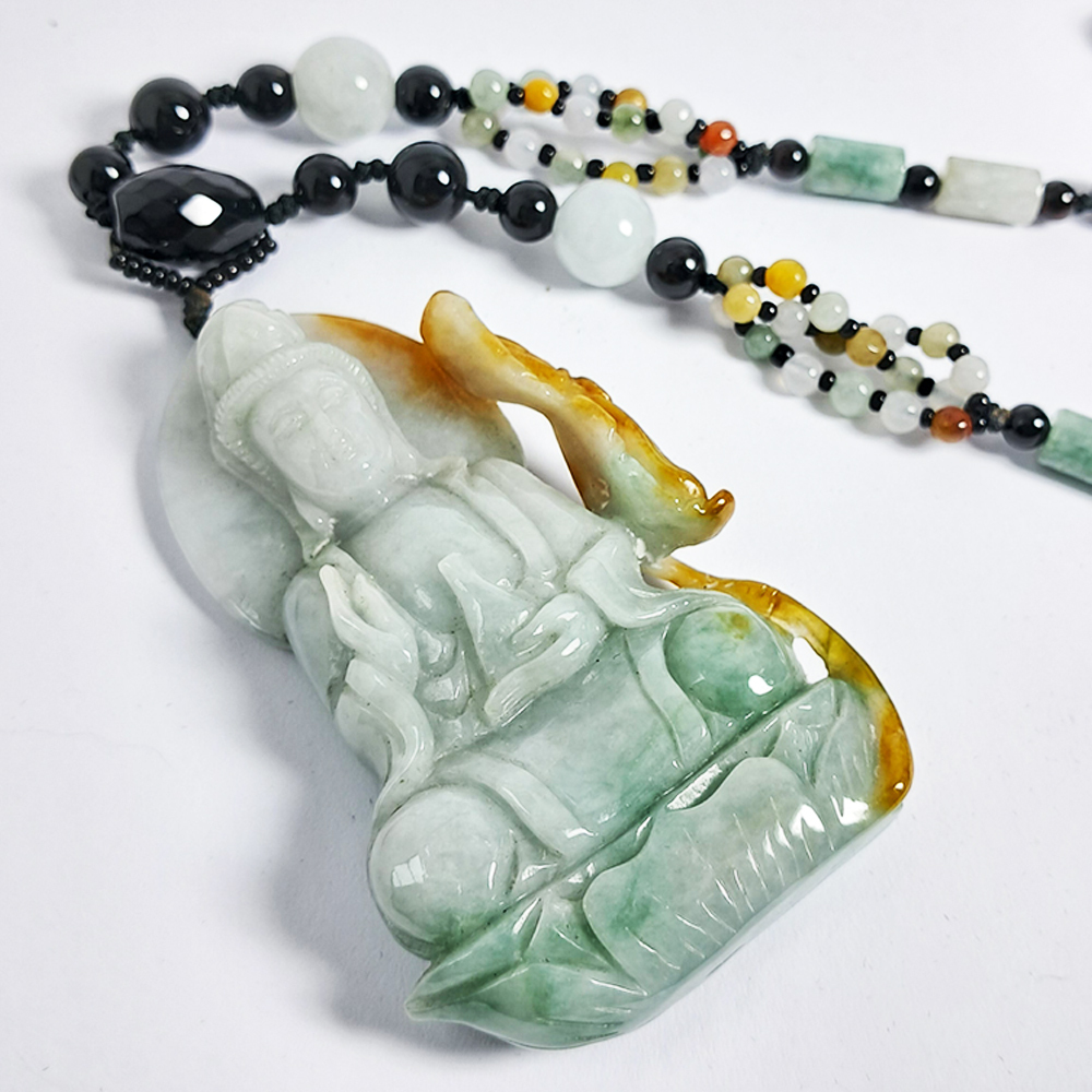 荷葉觀音{三彩帶紫}項鍊【十方】132327