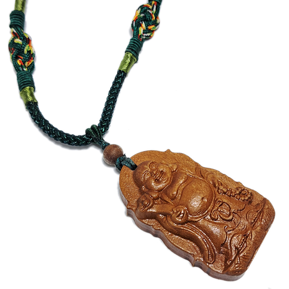 彌勒佛{桃木}中國結項鍊【十方】134282