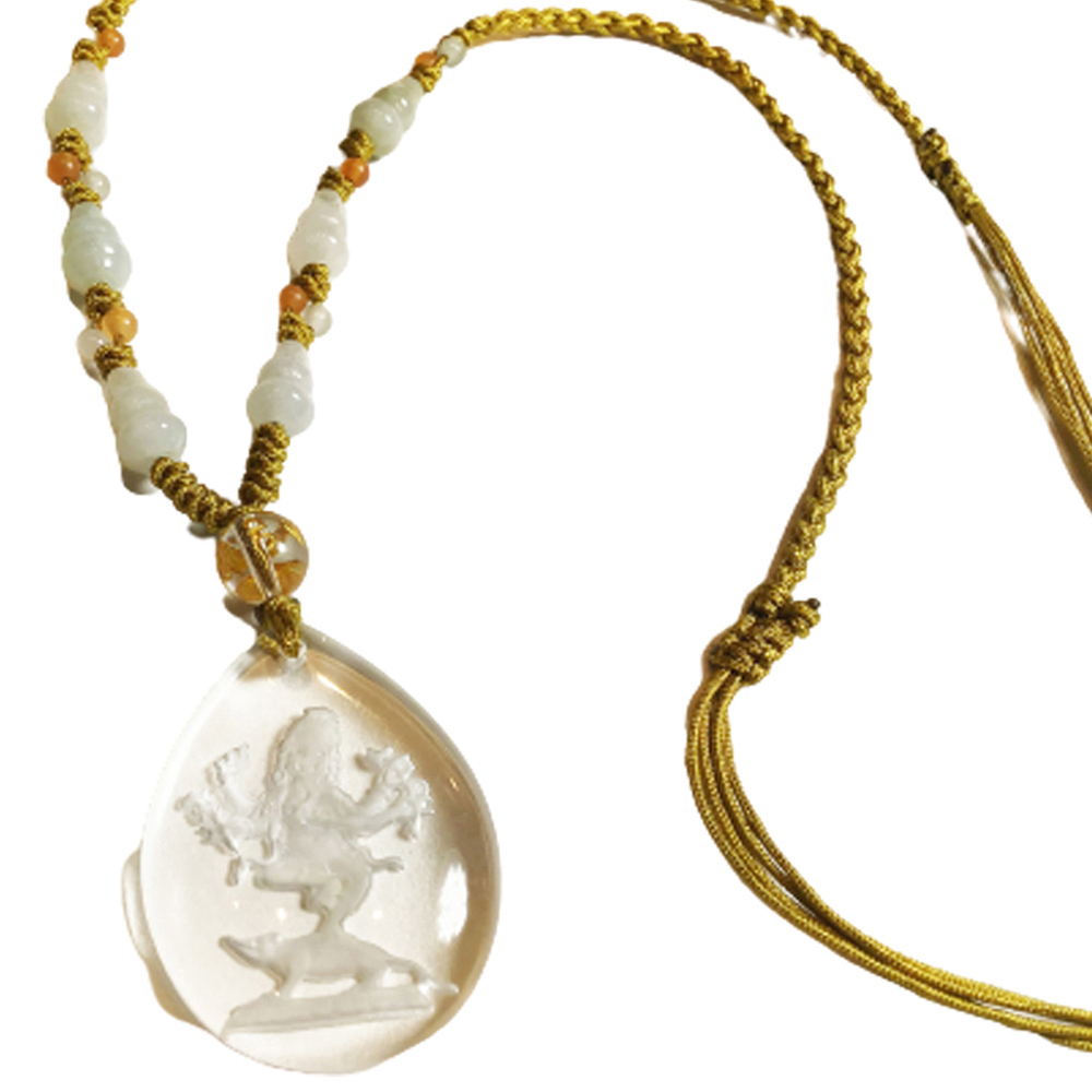 象鼻財神{水晶}中國結項鍊【十方】134515