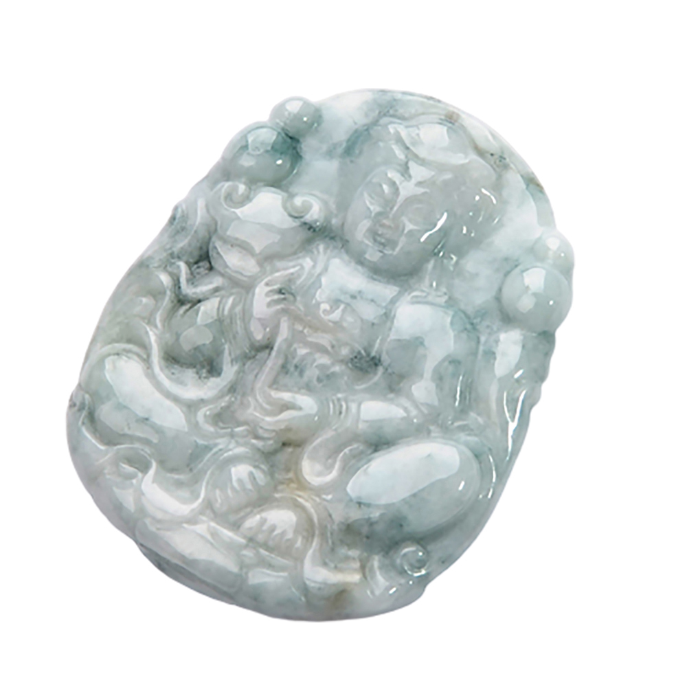 蓮花觀音{緬甸玉}玉珮【十方】135409