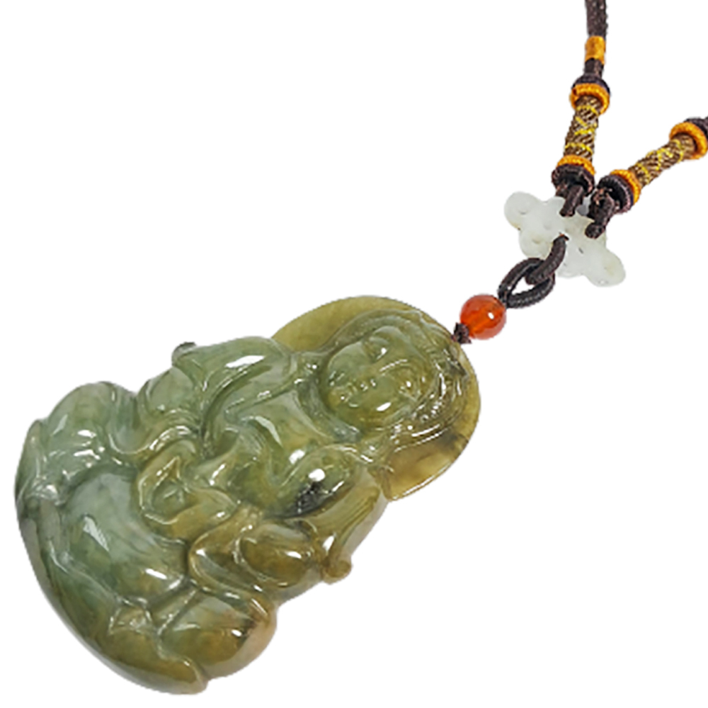 玉寶瓶觀音&中國結項鍊【十方】136830