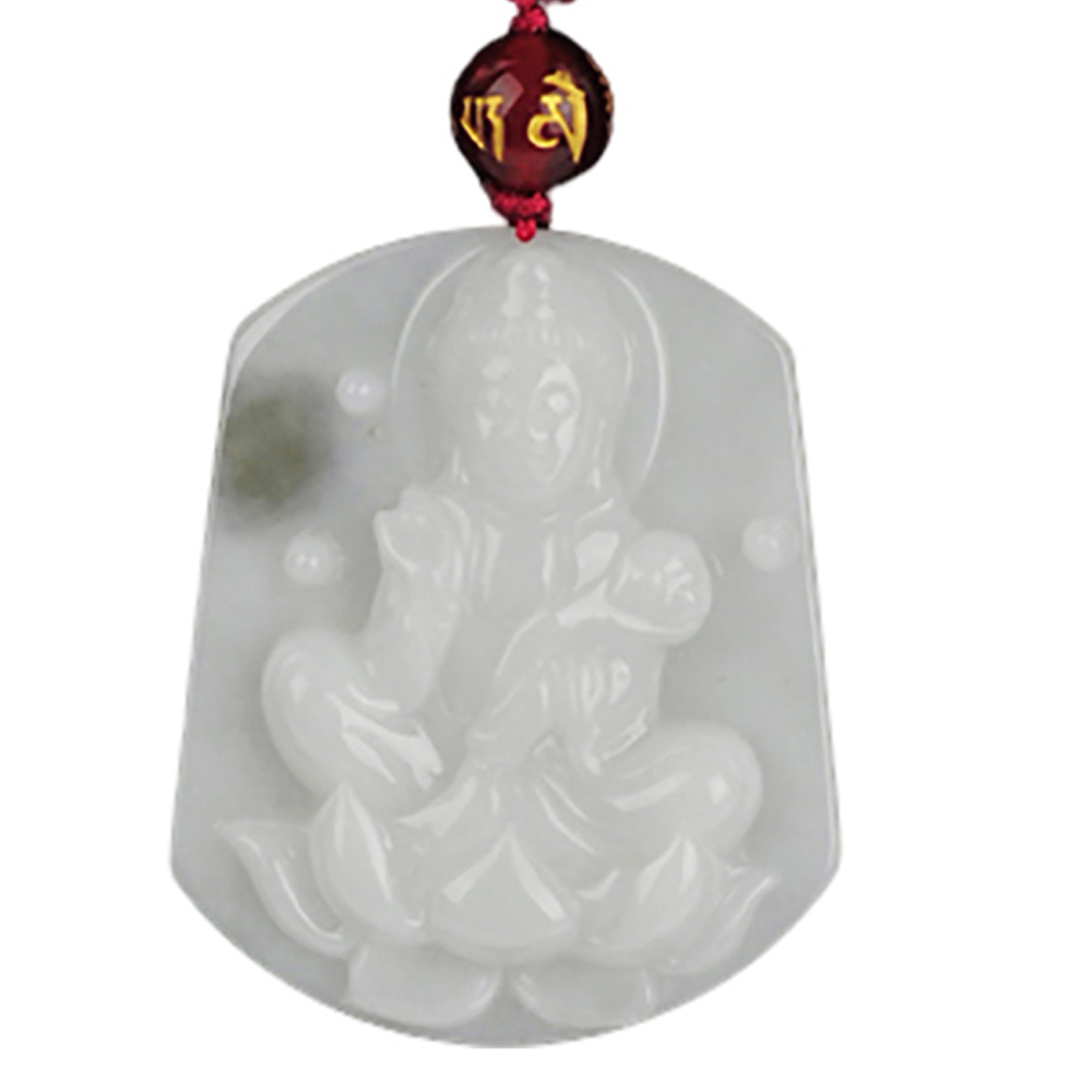 蓮花觀音玉珮中國結項鍊【十方】137062