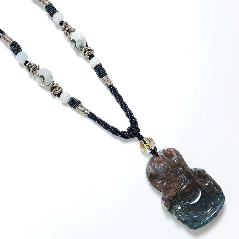 關聖帝君{印度瑪瑙}項鍊【十方】137617