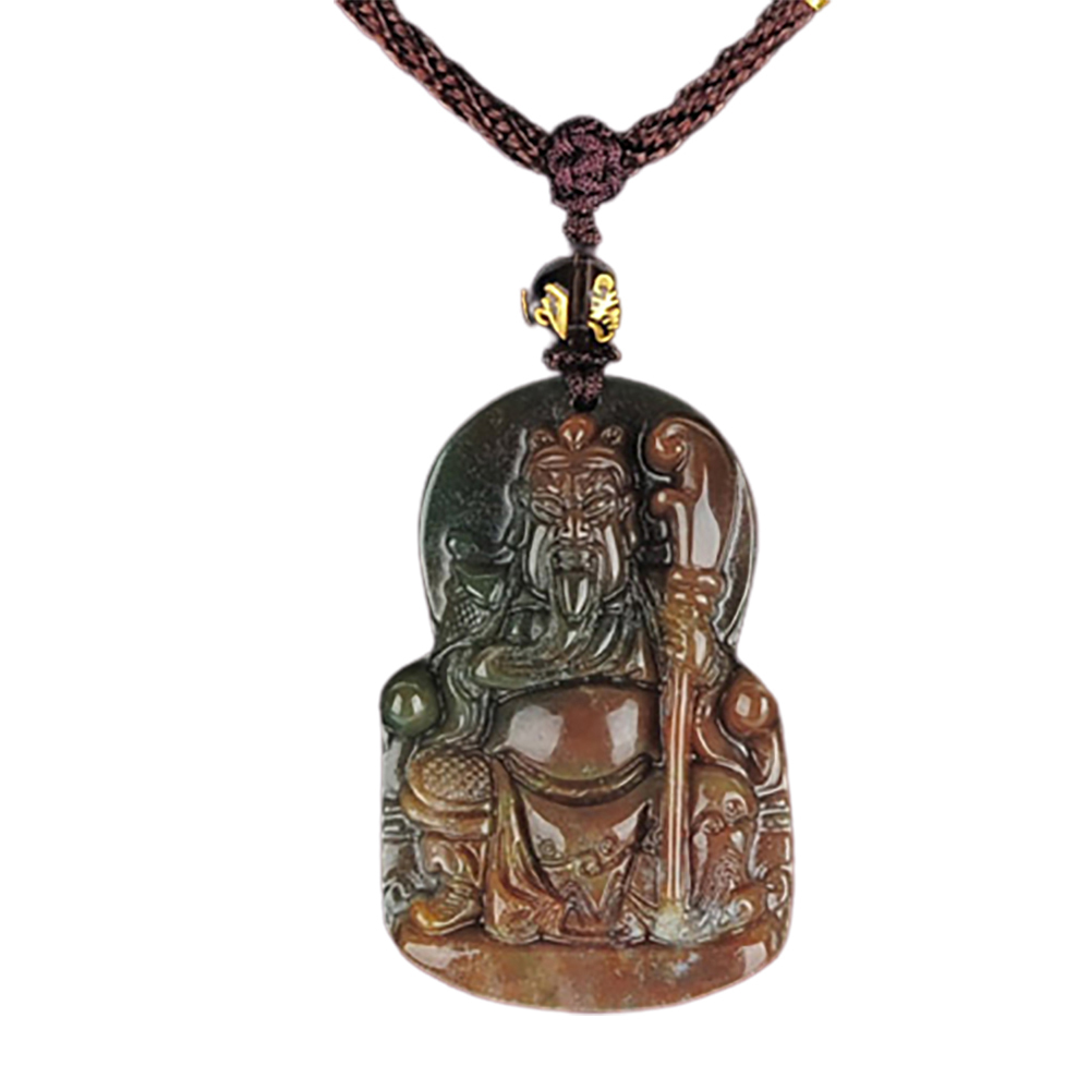 關聖帝君{印度瑪瑙}項鍊【十方】137838