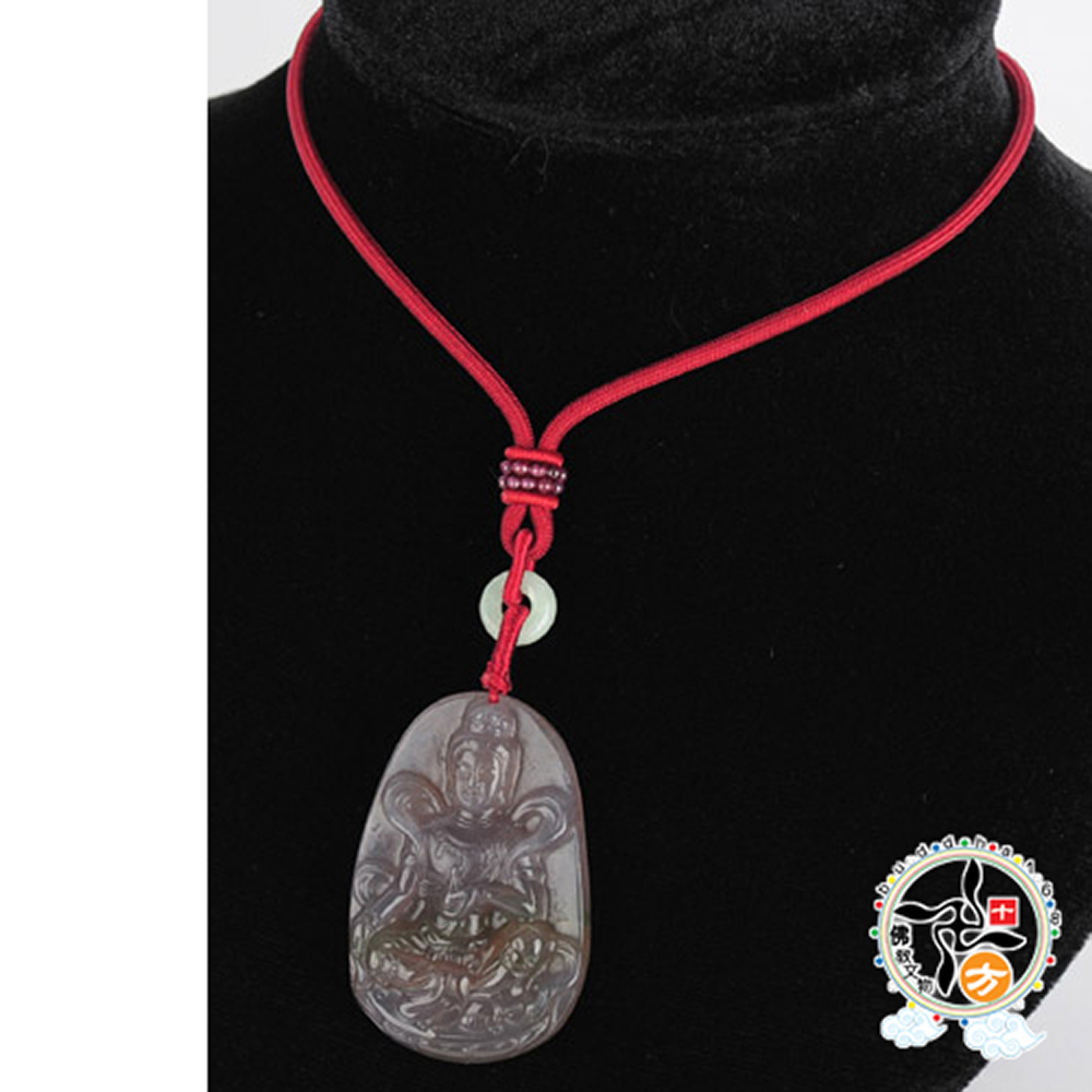 祥雲觀音{七彩玉/印度瑪瑙}項鍊【十方】137858