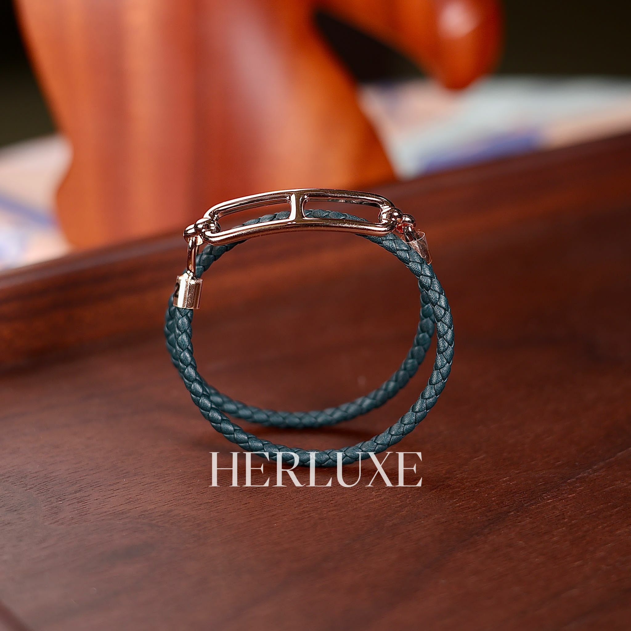 Roulis double tour tress bracelet 6O vert cypres CD T2