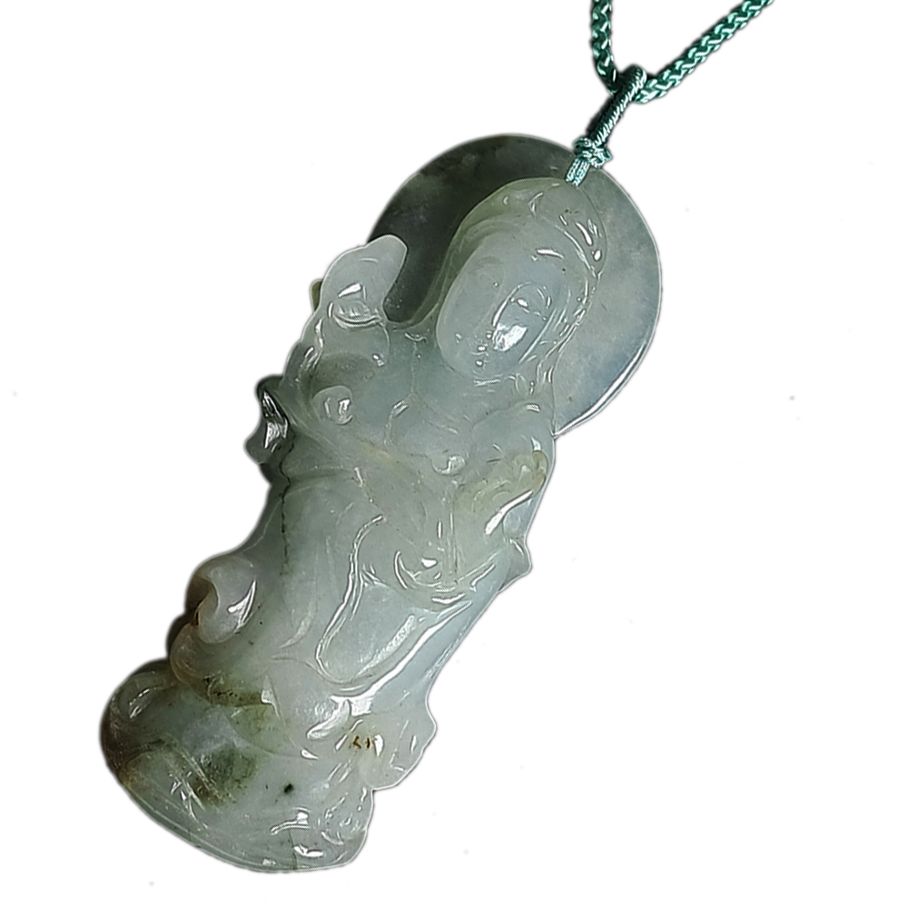 白衣觀音 湖青玉珮中國結項鍊【十方】143118