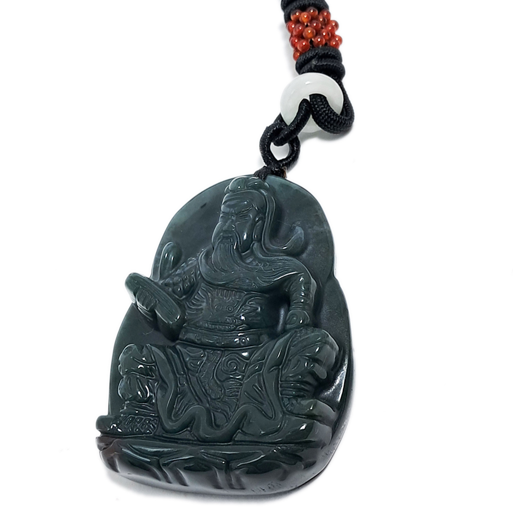 關聖帝君 持春秋 七彩玉中國結項鍊【十方】145342