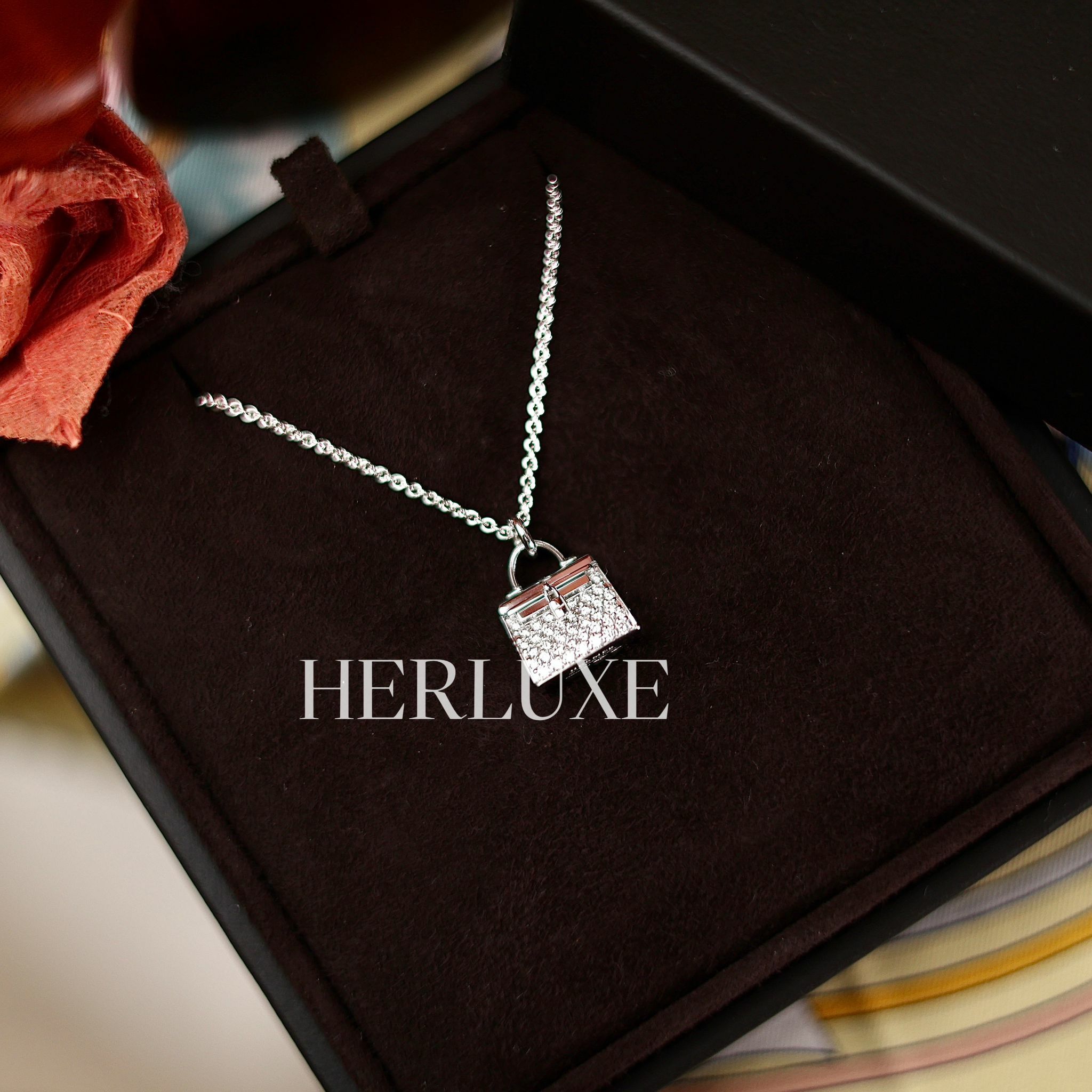 Kelly diamond necklace white gold 白金 全鑽頸鍊