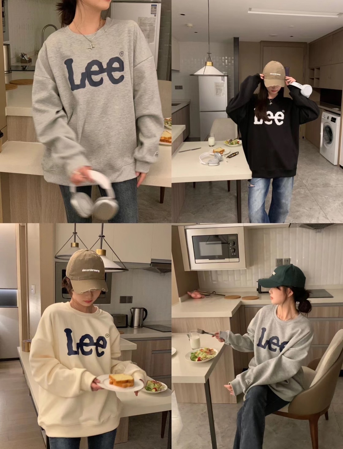 LEE Korea 基本款大學T (6色)