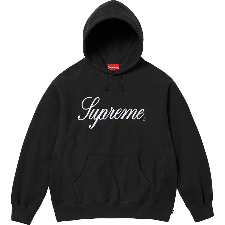 Supreme Raised Script Hooded Sweatshirt Black 23FW FW23